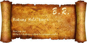 Babay Róbert névjegykártya